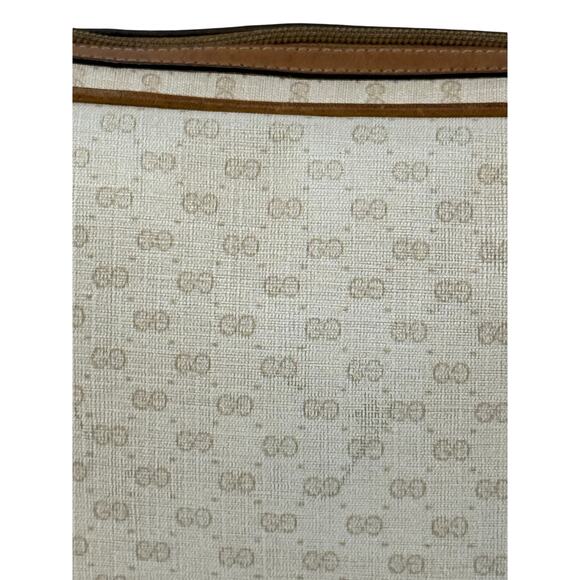 Gucci Vintage 1970s GG Monogram Crossbody Bag – White and Brown leather - Picture 3 of 16